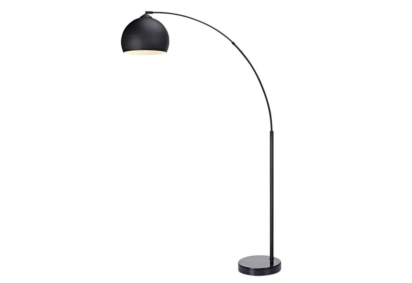 Teamson Home Bogenlampe Gebogene Stehlampe Metall Glockenschirm Schwarz - Bild 2