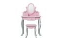 Teamson Kinder-Schminktisch Princess Rapunzel Holz Spiegel Hocker Rosa Bild 2
