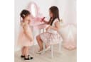 Teamson Kinder-Schminktisch Princess Rapunzel Holz Spiegel Hocker Rosa Bild 3