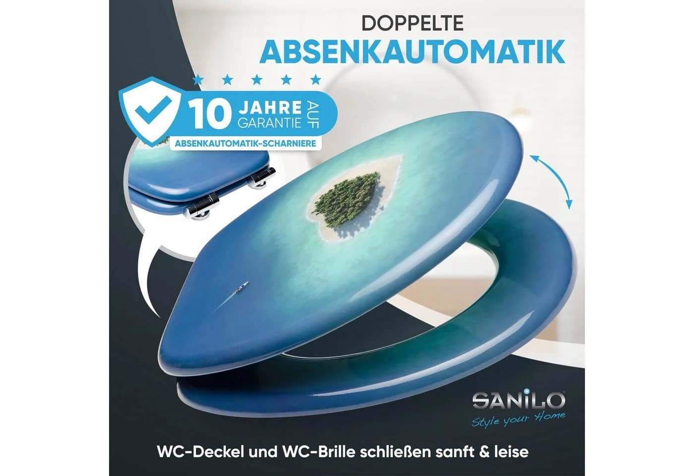 Sanilo WC-Sitz Dream Island Blau/Aquablau/Grün MDF SoftClose - Bild 3