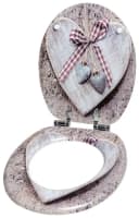 Hochwertiger WC-Sitz in Braun mit Ovalem Design und Herzen Bild 4
