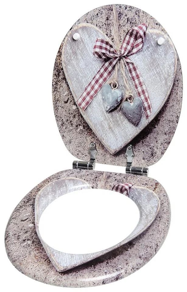 Hochwertiger WC-Sitz in Braun mit Ovalem Design und Herzen - Bild 4