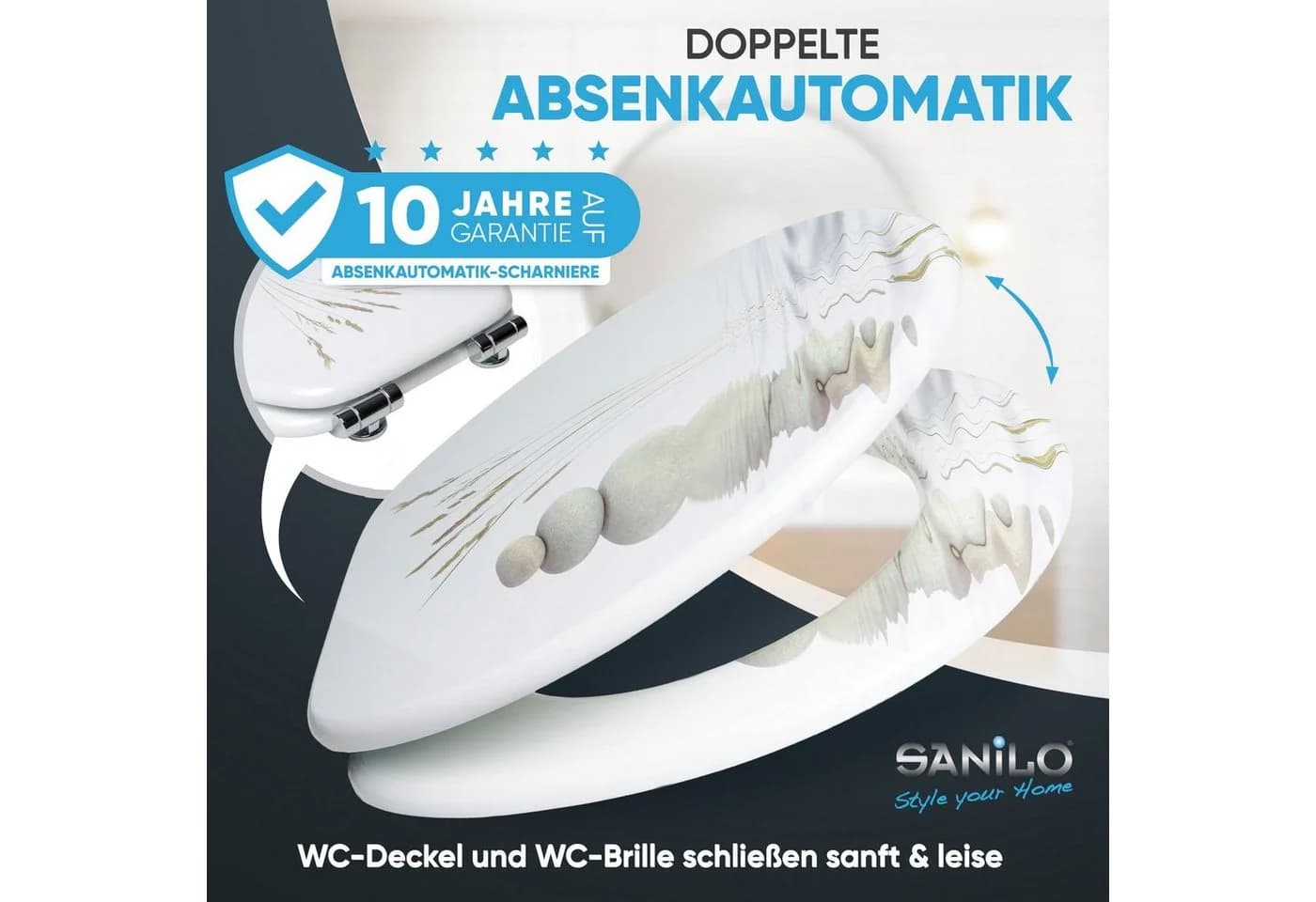 Sanilo WC-Sitz mit Absenkautomatik Weiß Premium Toilettendeckel - Bild 3