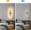 Riserva Wandleuchte Moderne Ovale Wandlampe Weiß Holz 41cm LED Bild 5