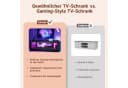 OUNUO TV-Schrank Schwarz mit Schubladen und transparenten Türen Bild 4