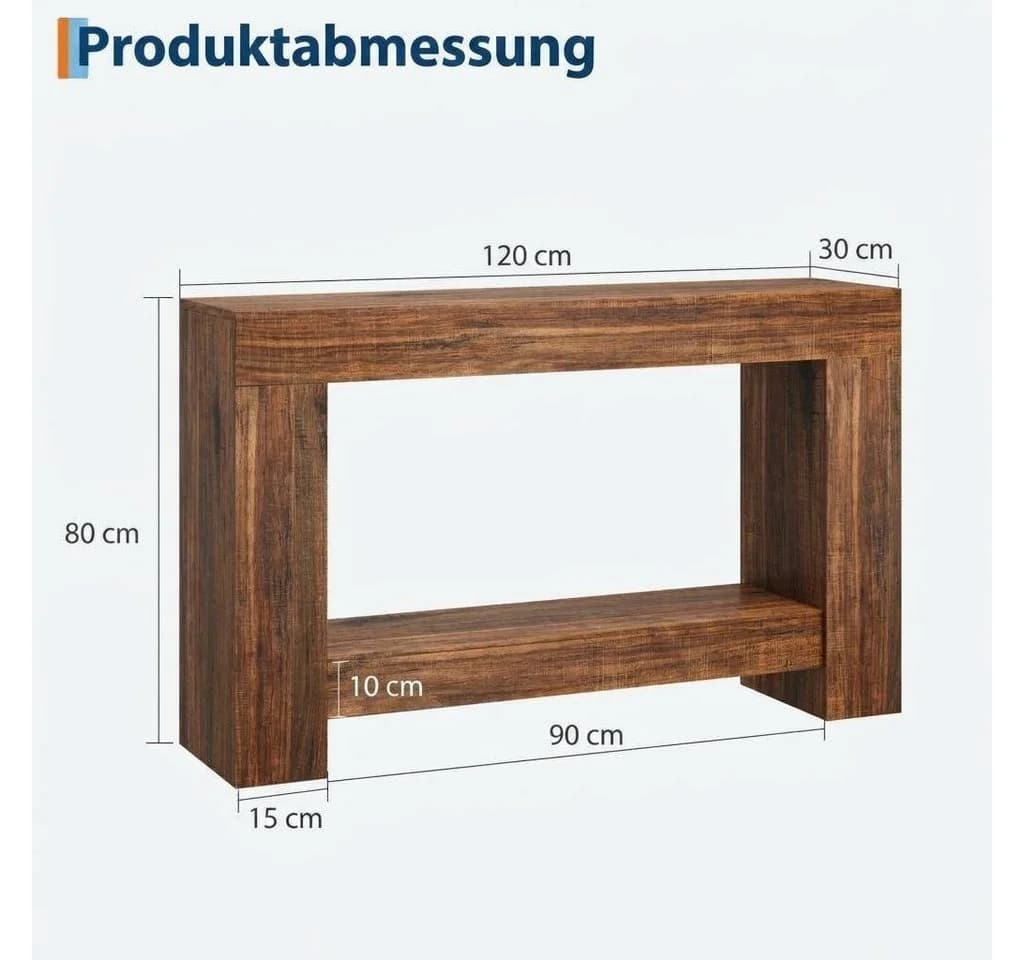 GarveeMore Konsolentisch Landhausstil 120 cm Holz