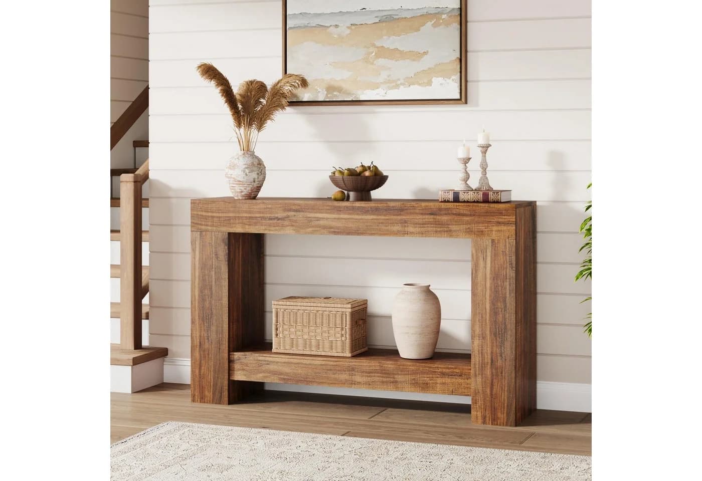 GarveeMore Konsolentisch Landhausstil 120 cm Holz - Bild 2