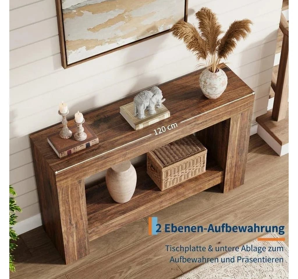 GarveeMore Konsolentisch Landhausstil 120 cm Holz - Bild 4