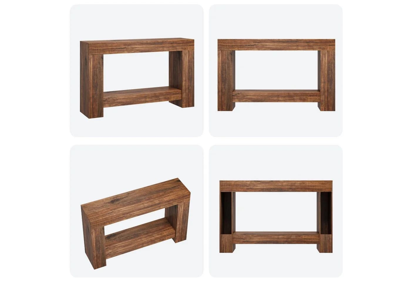 GarveeMore Konsolentisch Landhausstil 120 cm Holz 2 Ebenen - Bild 5