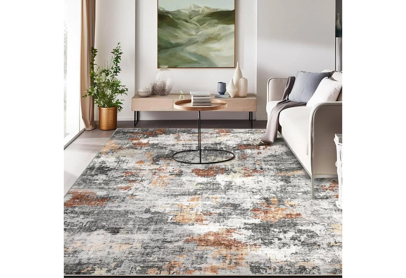 GarveeMore Teppich Orange Abstraktes Muster Pearl-Velvet - Bild 2