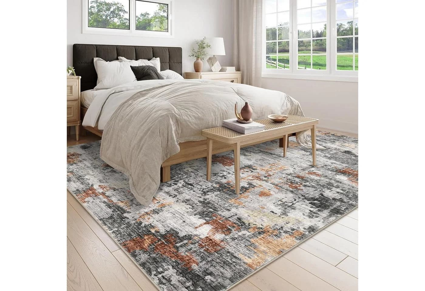 GarveeMore Teppich Orange Abstraktes Muster Pearl-Velvet - Bild 3