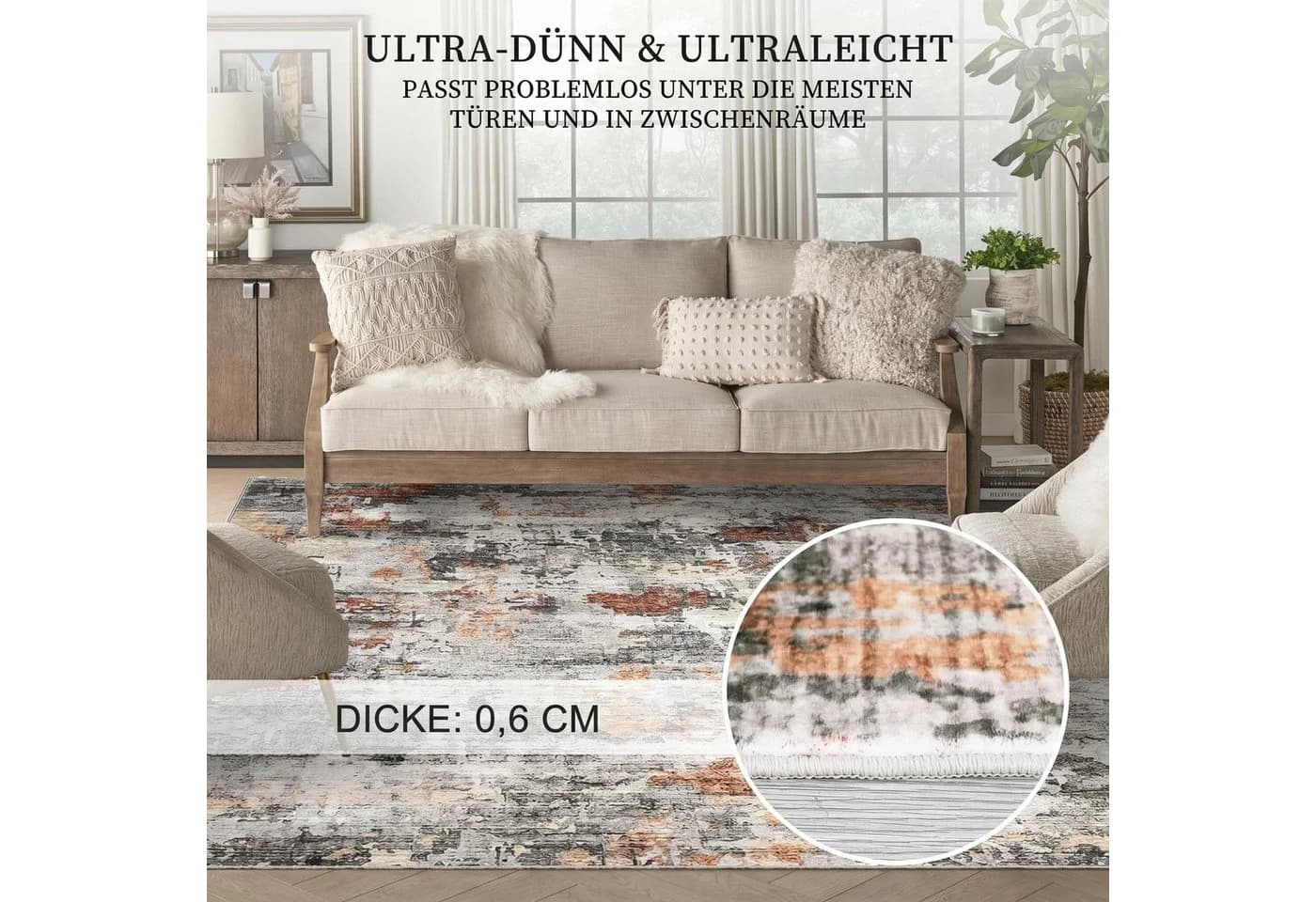GarveeMore Teppich Orange Abstraktes Muster Pearl-Velvet - Bild 4