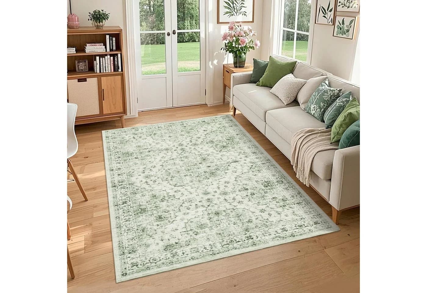 GarveeMore Faltbarer Boho-Teppich Grün Polyester - Bild 2