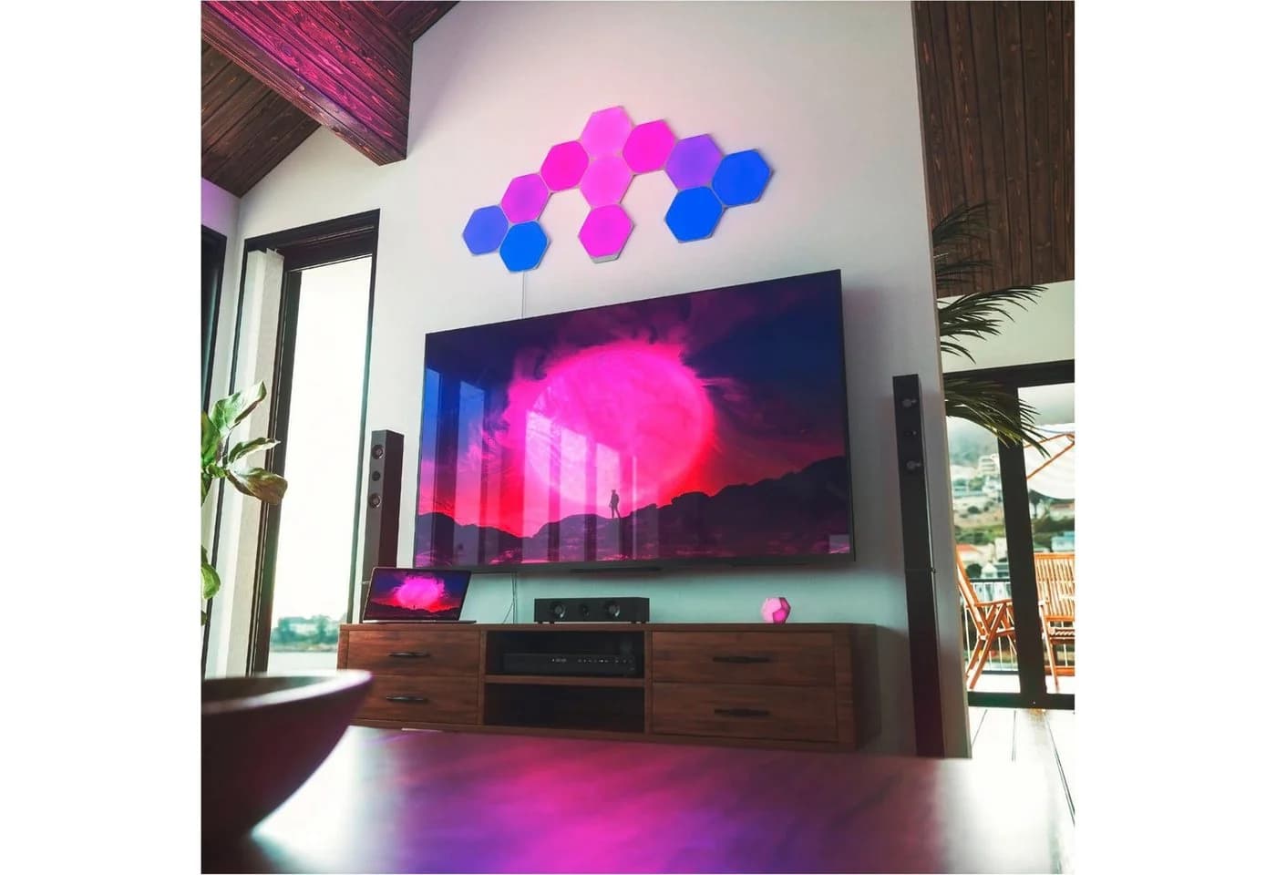 Nanoleaf LED Panel Hexagons, Dimmfunktion, LED fest integriert, Farbwechsler, Starter Kit - 15 PK - Bild 4
