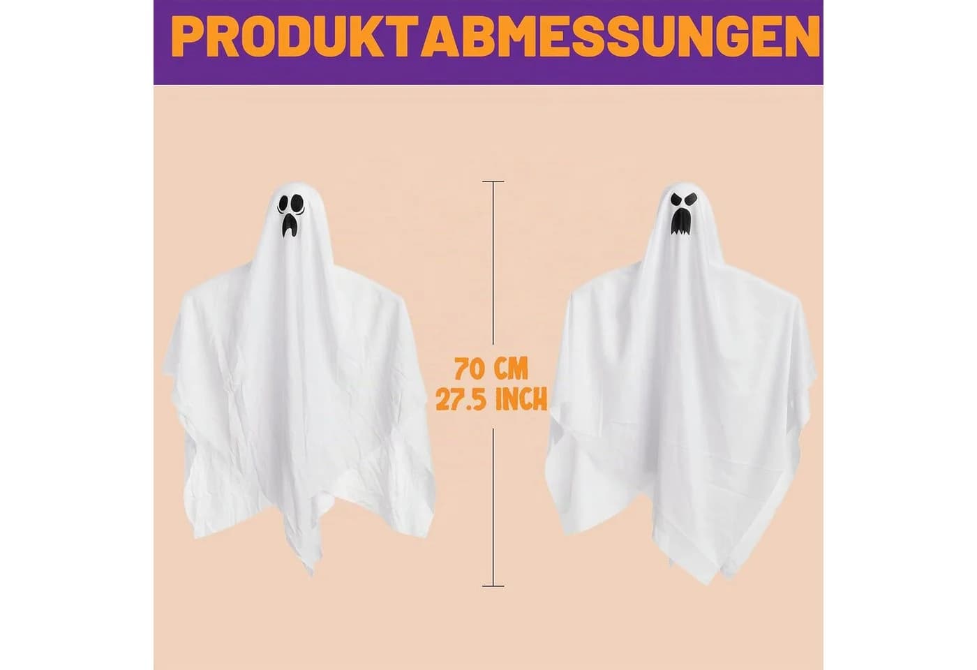 JOYIN 5 Stück Hängende Geister 70 cm Halloween Deko Party - Bild 5