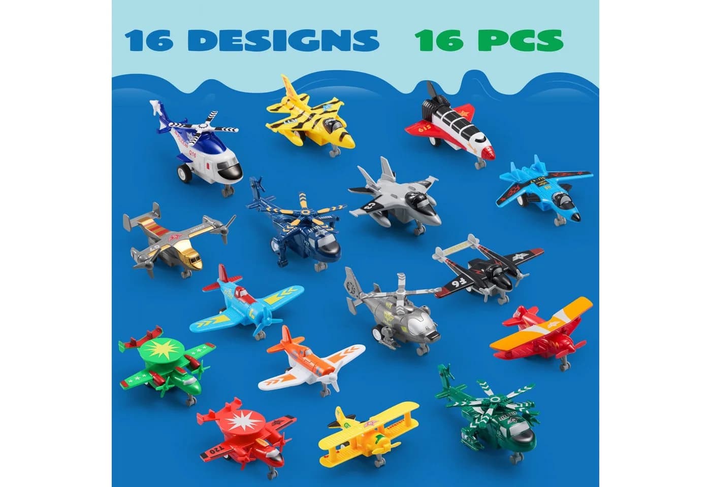 JOYIN 16-teiliges Flugzeug-Spielzeug Set Zurückzieh-Mechanismus ab 3 Jahren - Bild 4