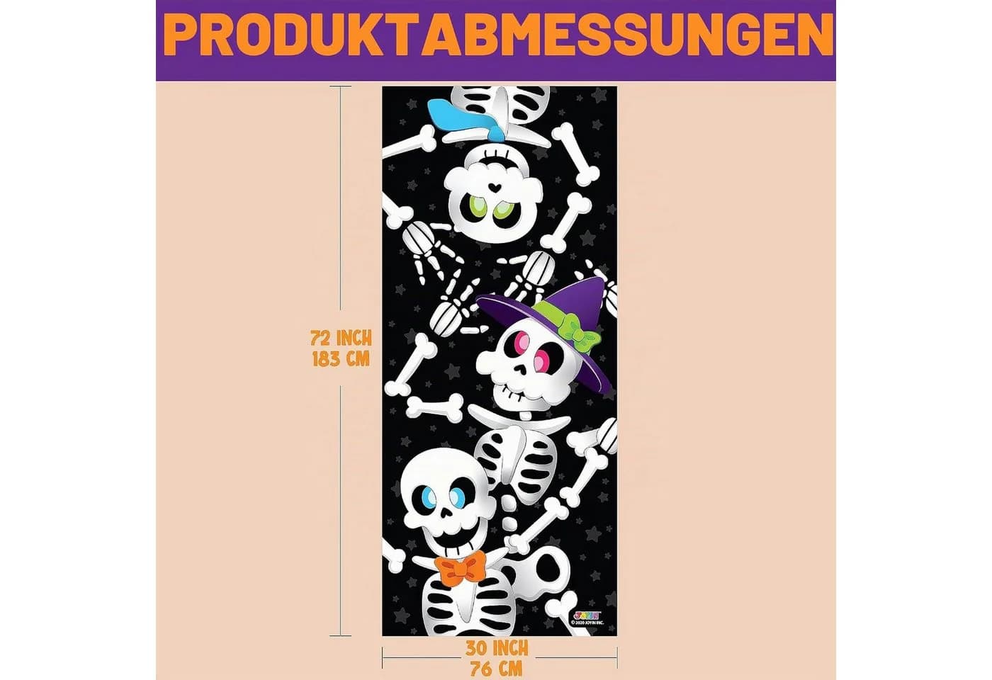 JOYIN 3D Skelett Familie Türabdeckung Halloween Deko