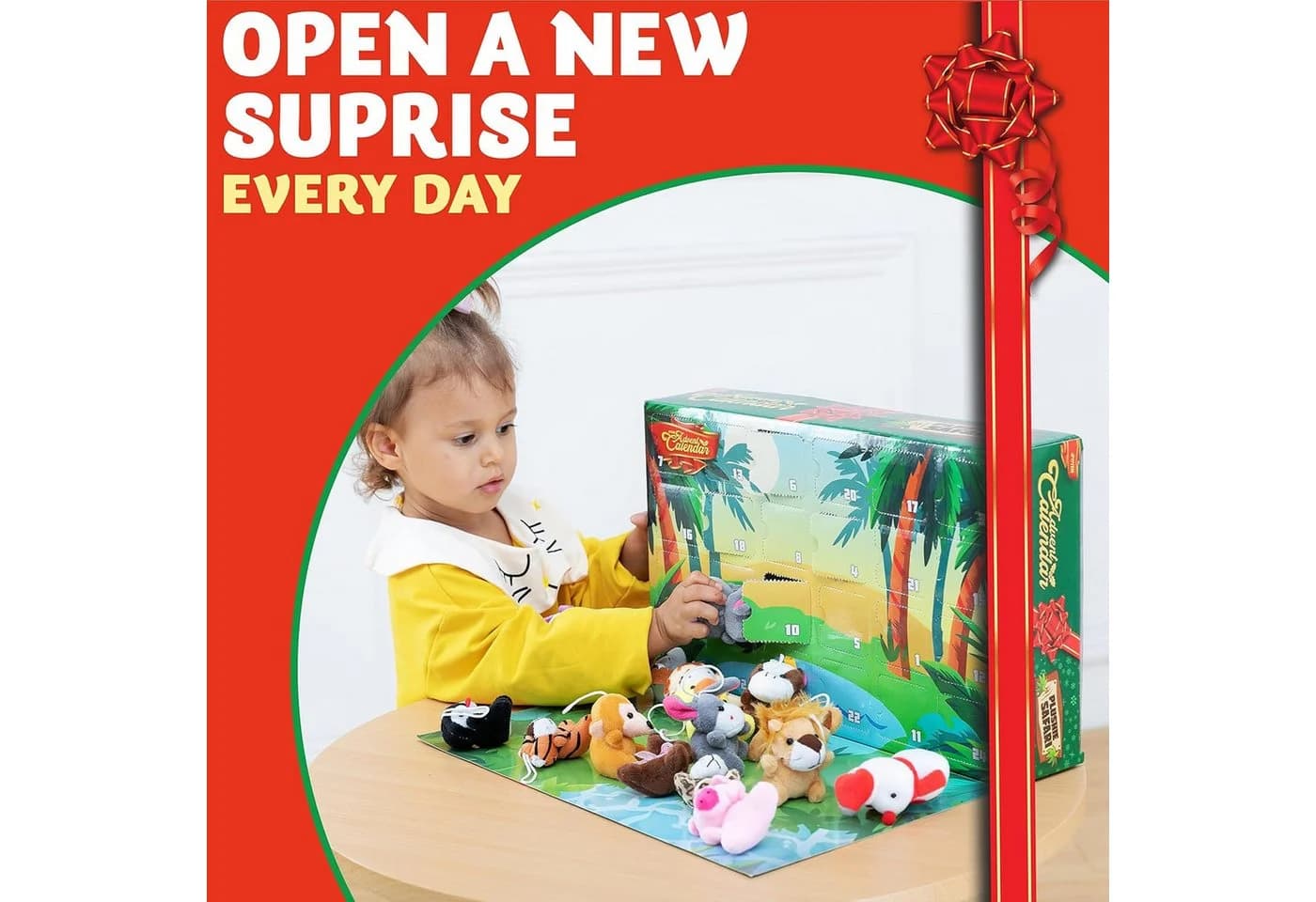 JOYIN Mini-Adventskalender 2025 mit Tierplüsch & Weihnachtsfiguren