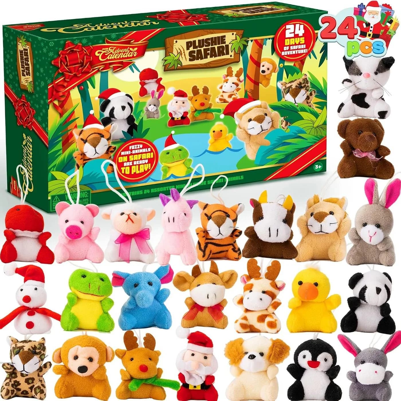 JOYIN Mini-Adventskalender 2025 mit Tierplüsch & Weihnachtsfiguren - Bild 2