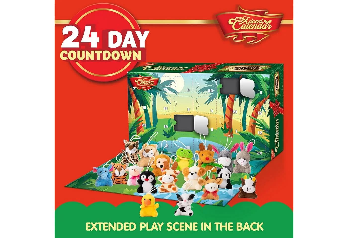 JOYIN Mini-Adventskalender 2025 mit Tierplüsch & Weihnachtsfiguren - Bild 3