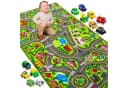 JOYIN Kinderteppich Autoteppich 80x150cm mit 12 Mini Auto Spielzeug Bild 2