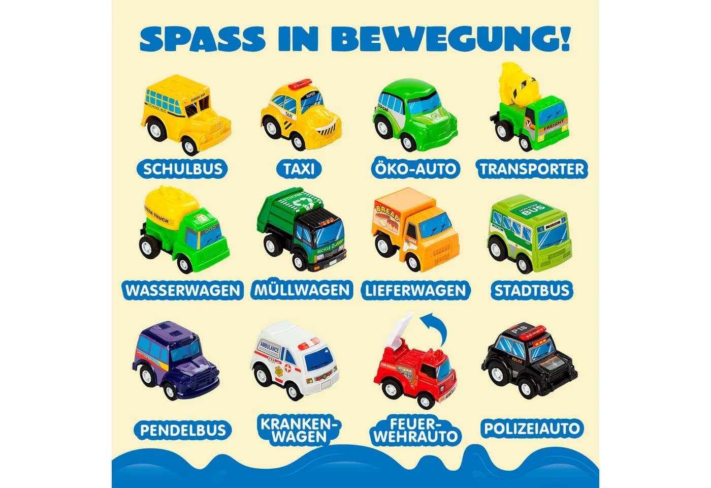 JOYIN Kinderteppich Autoteppich 80x150cm mit 12 Mini Auto Spielzeug - Bild 3
