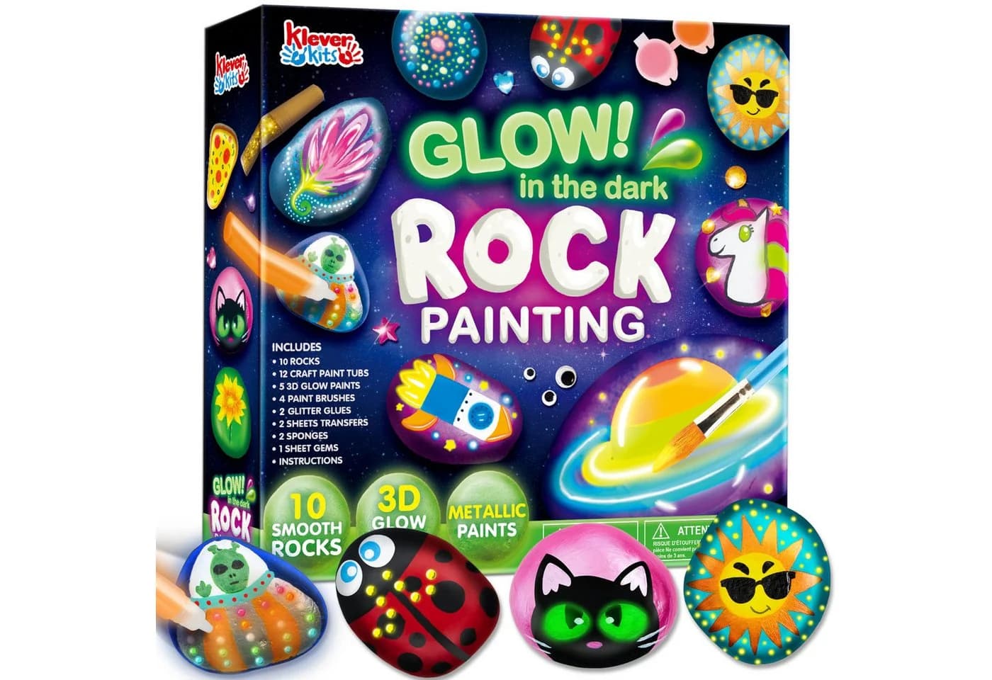 JOYIN Kreativset Steine Bemalen Set Bastelset Kinder ab 6-12Jahre - Bild 2