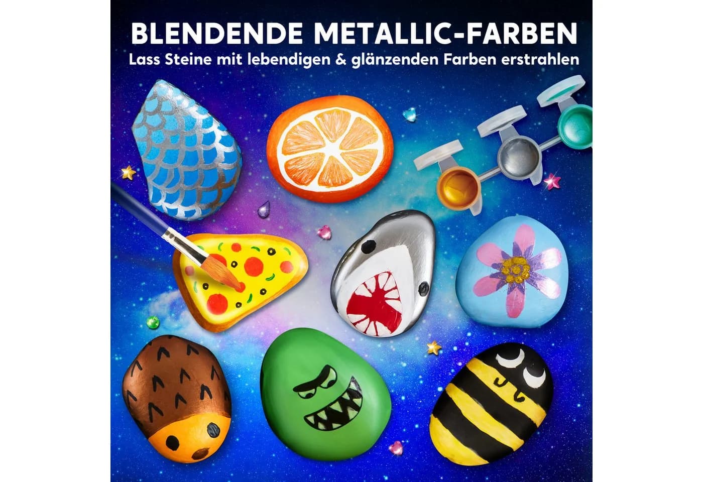 JOYIN Kreativset Steine Bemalen Set Bastelset Kinder ab 6-12Jahre - Bild 3
