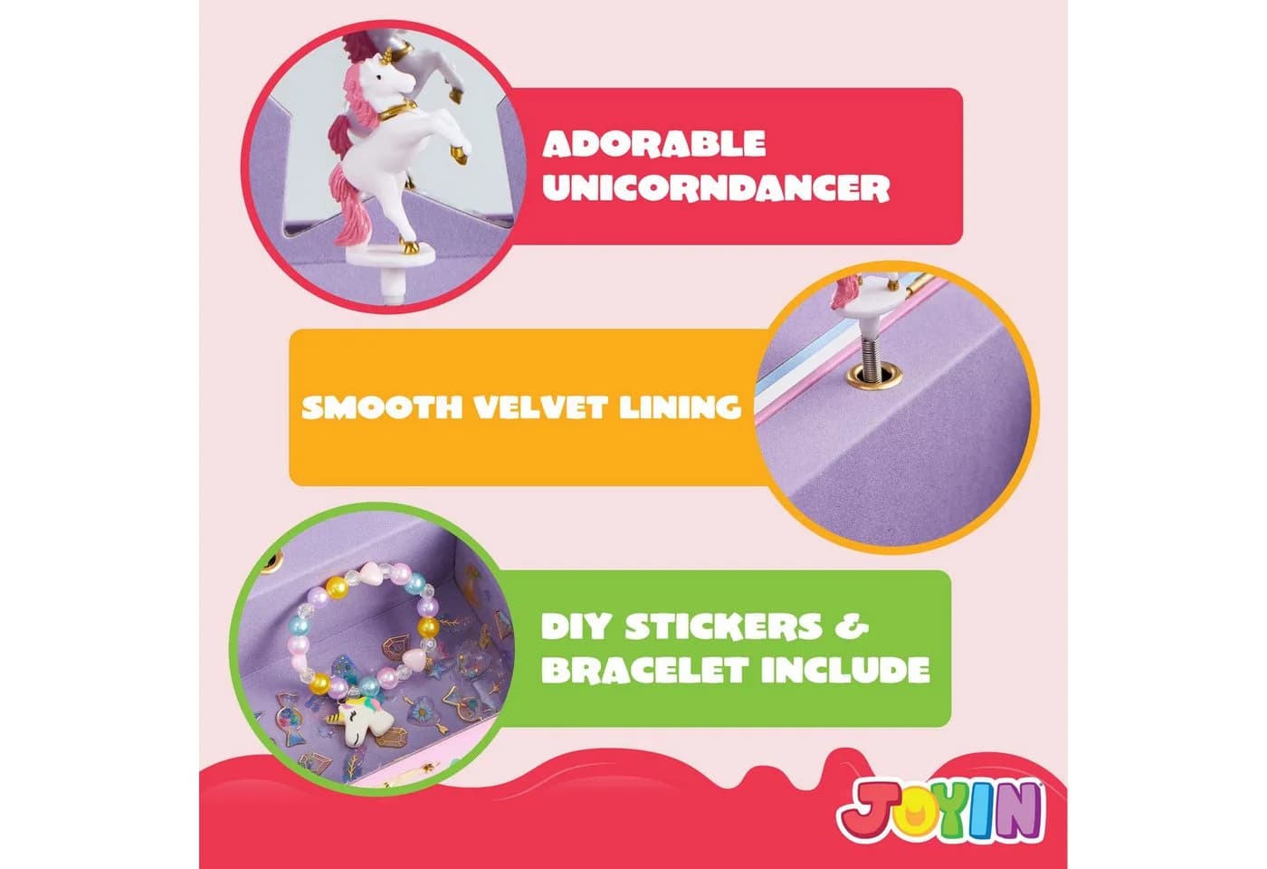 JOYIN Schmuckkasten Einhorn Musikalisch Mädchen Spielzeug - Bild 3