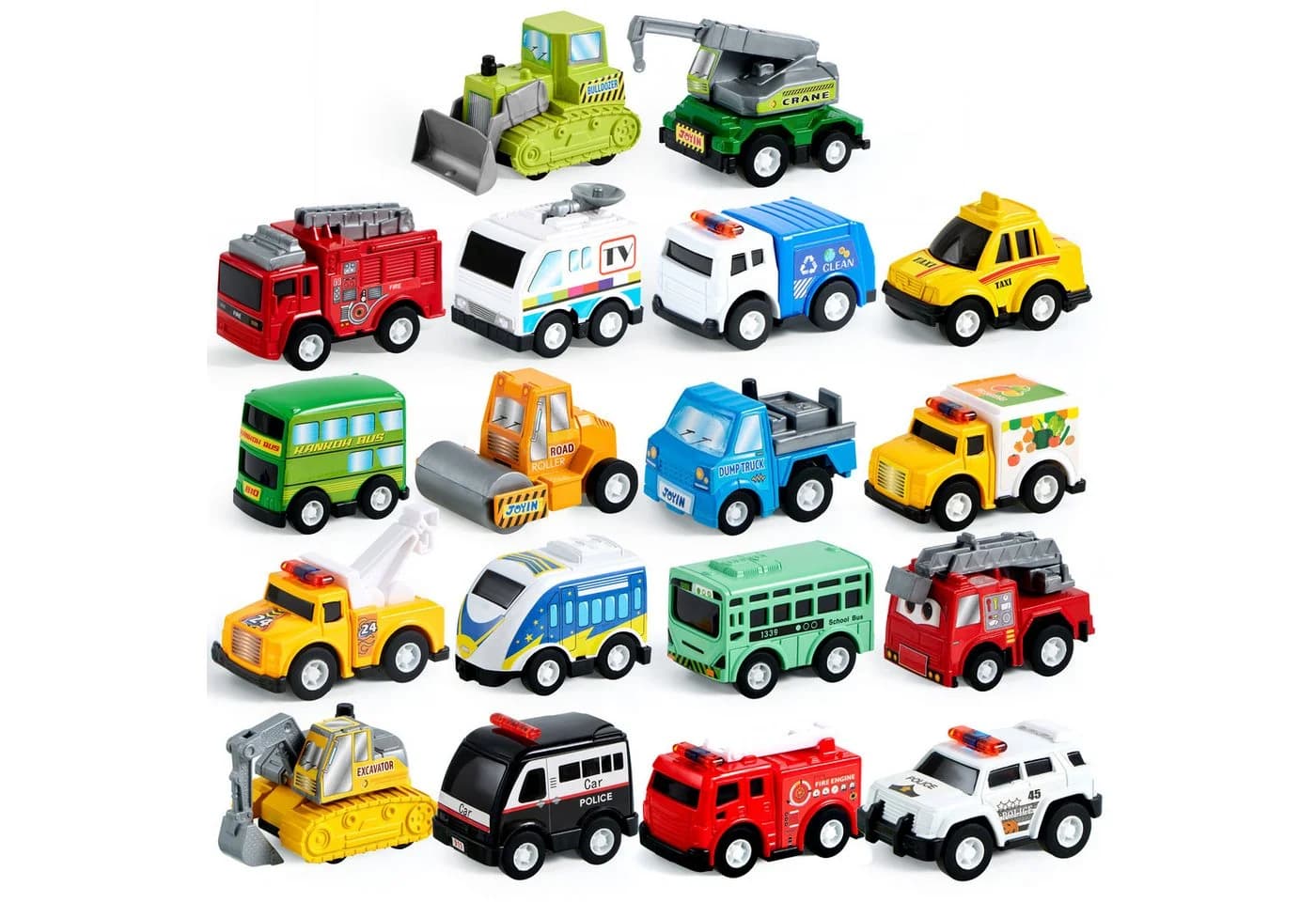 JOYIN 18-tlg. Rückzieh-Spielzeugautos Für Kinder ab 3 - Bild 2