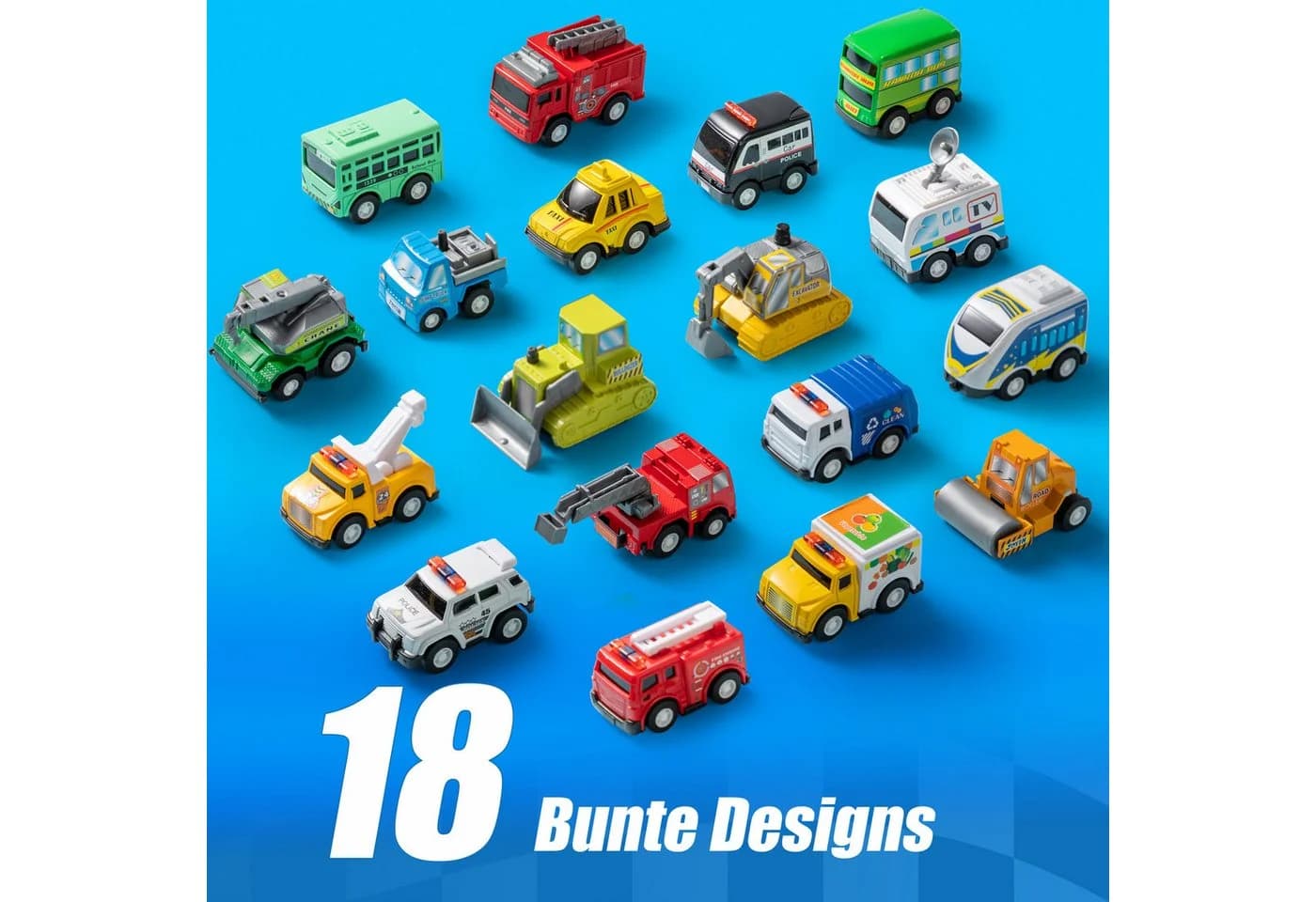 JOYIN 18-tlg. Rückzieh-Spielzeugautos Für Kinder ab 3 - Bild 4