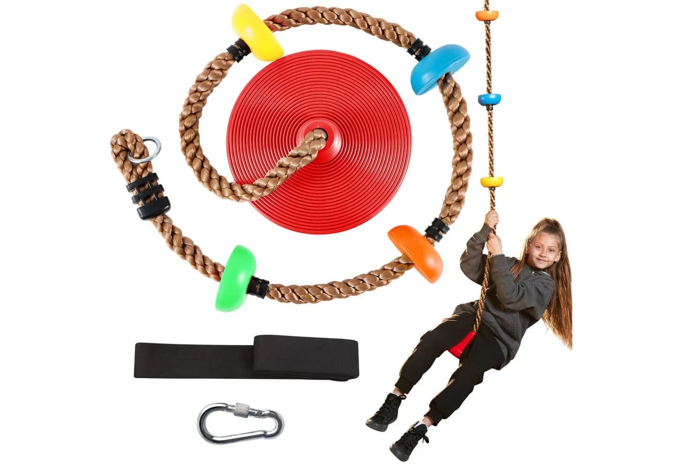 TURFEE Mehrkindschaukel mit Kletterseil & Plattform - Bild 2