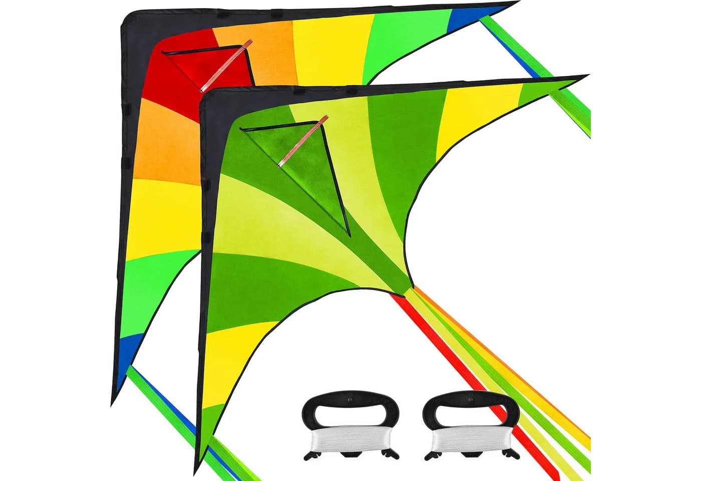 JOYIN Flug-Drache 2-tlg. Delta-Drachen Grün und Regenbogen - Bild 2