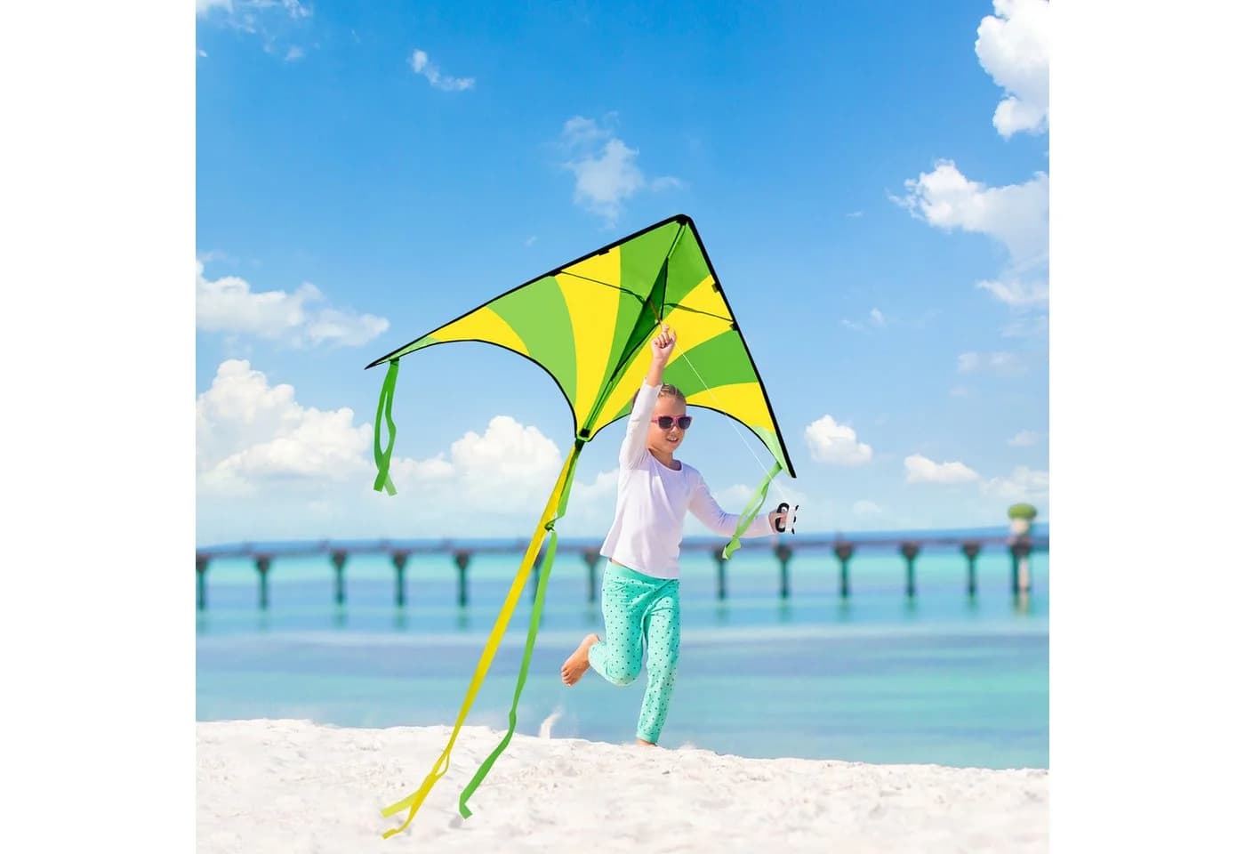 JOYIN Flug-Drache 2-tlg. Delta-Drachen Grün und Regenbogen - Bild 5