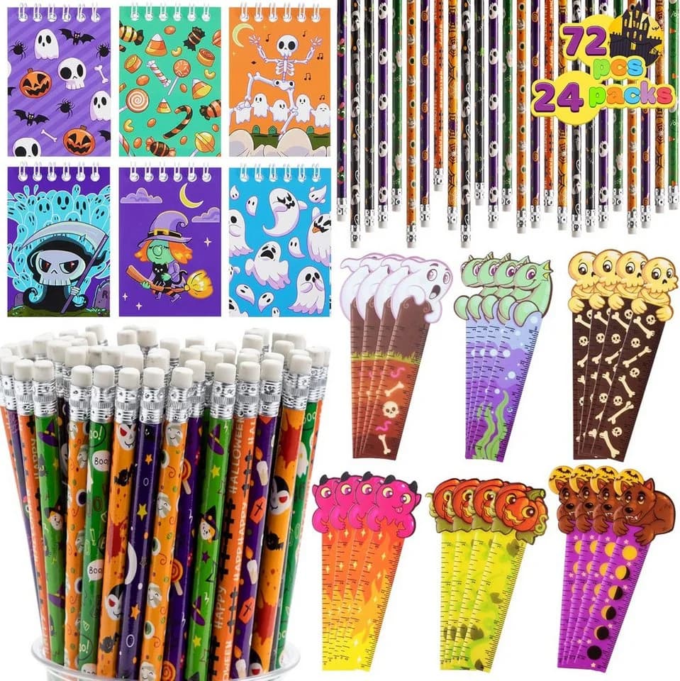 JOYIN 72-teiliges Halloween-Schreibwaren-Set mit 24 Geschenkpacks - Bild 2