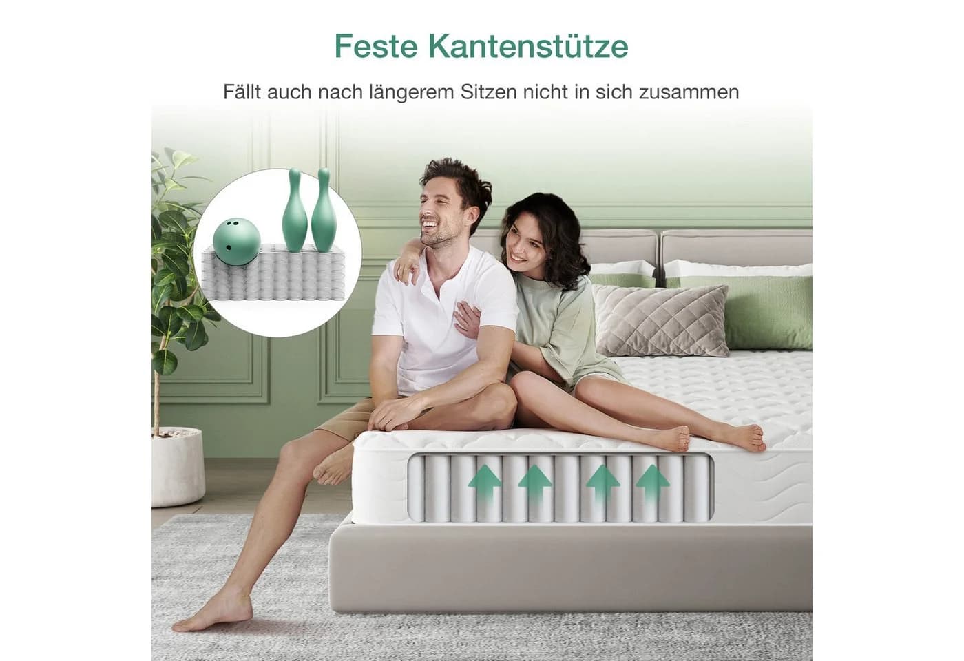 Novilla Komfortschaummatratze H3 Taschenfederkernmatratze 3-Zonen Matratze 20 cm - Bild 4