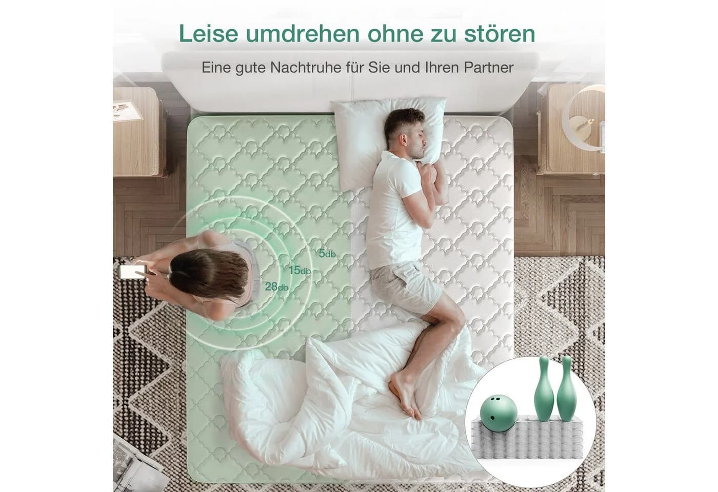 Novilla Komfortschaummatratze H3 Taschenfederkernmatratze 3-Zonen Matratze 20 cm - Bild 5