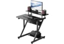 Dripex Computertisch mit Rollen - Moderner Z-förmiger Arbeitstisch Schwarz Bild 2