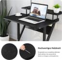 Dripex Computertisch mit Rollen - Moderner Z-förmiger Arbeitstisch Schwarz Bild 4