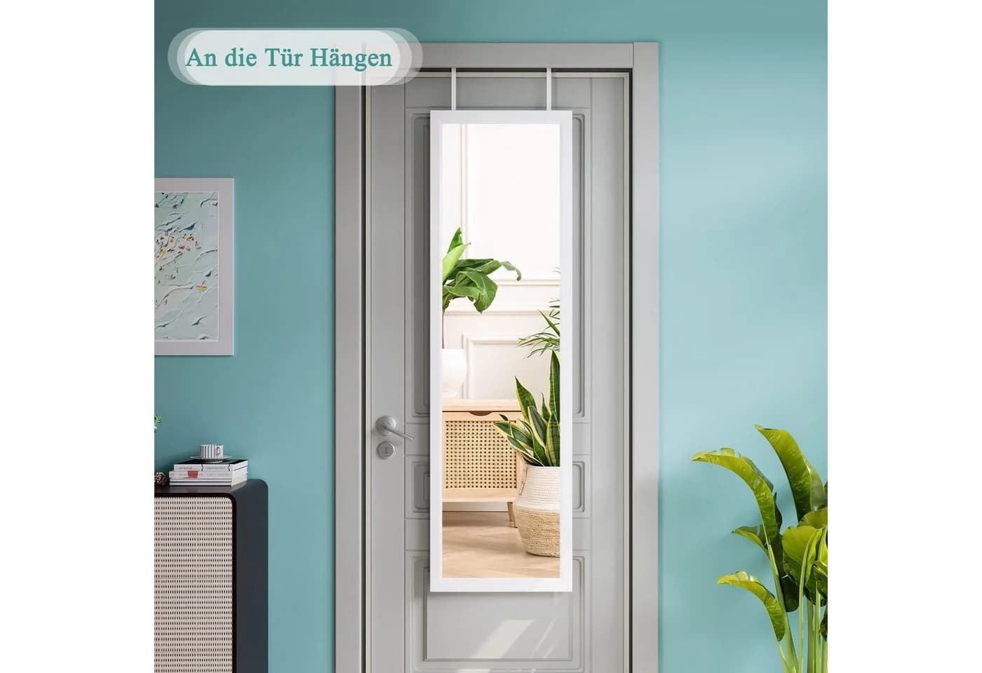 Dripex Wandspiegel höhenverstellbar mit Haken Weiß - Bild 4