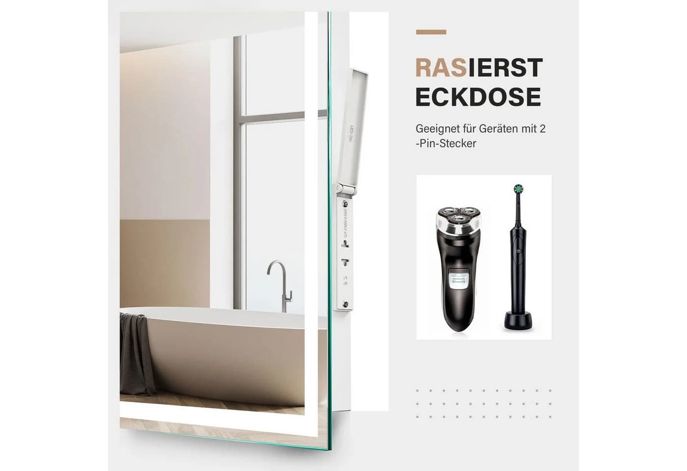 Dripex Badspiegel mit Bluetooth-Lautsprecher und 3-facher Vergrößerung - Bild 5