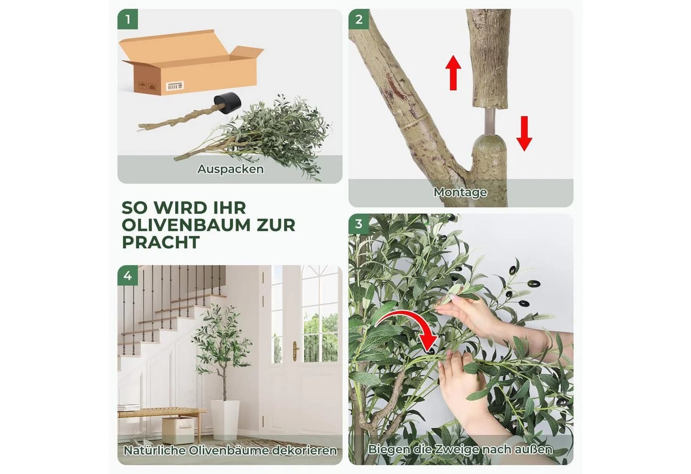 Kunstpflanze Olivenbaum NAIMP Höhe 120 cm - Bild 3