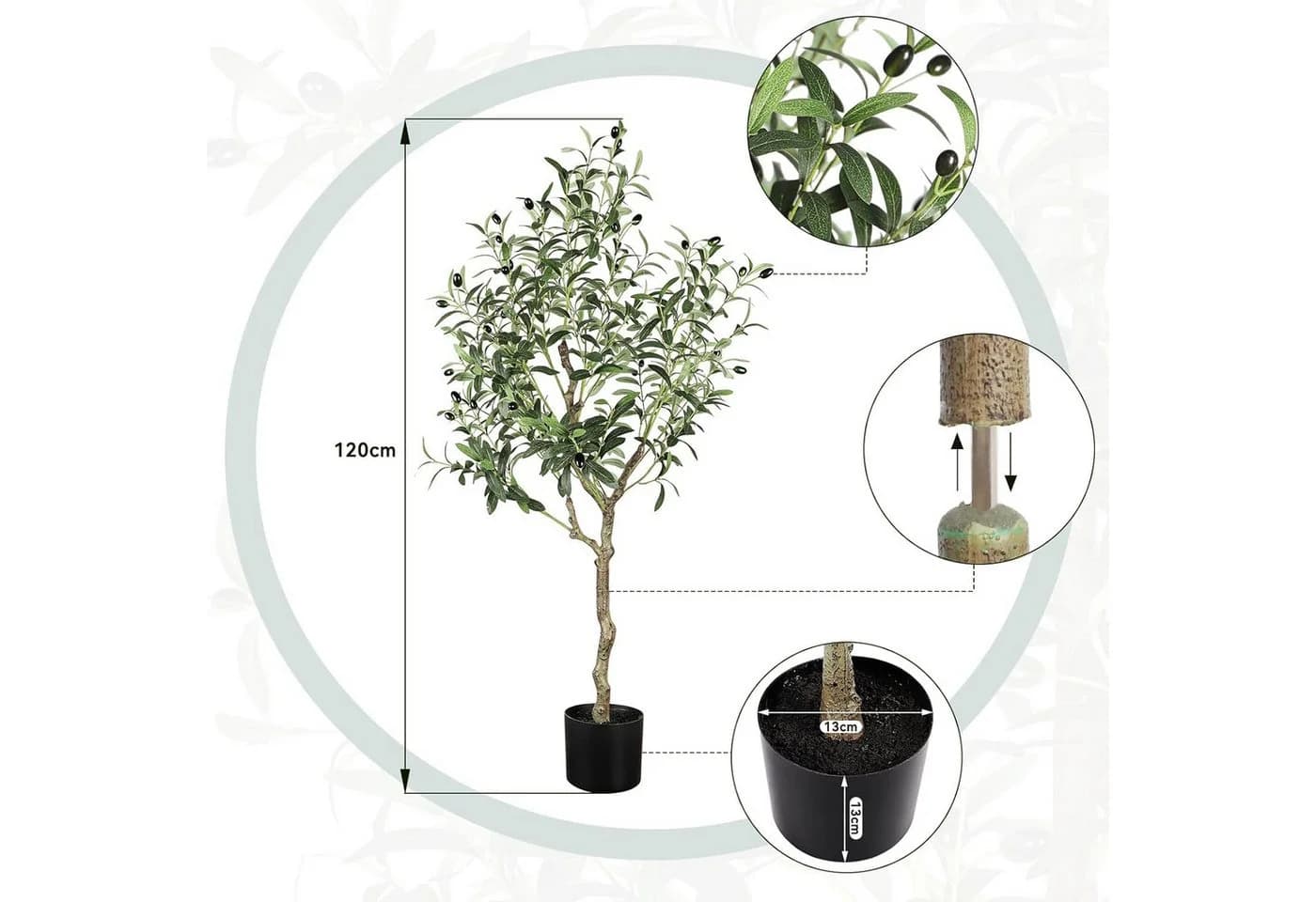 Kunstpflanze Olivenbaum NAIMP Höhe 120 cm - Bild 5