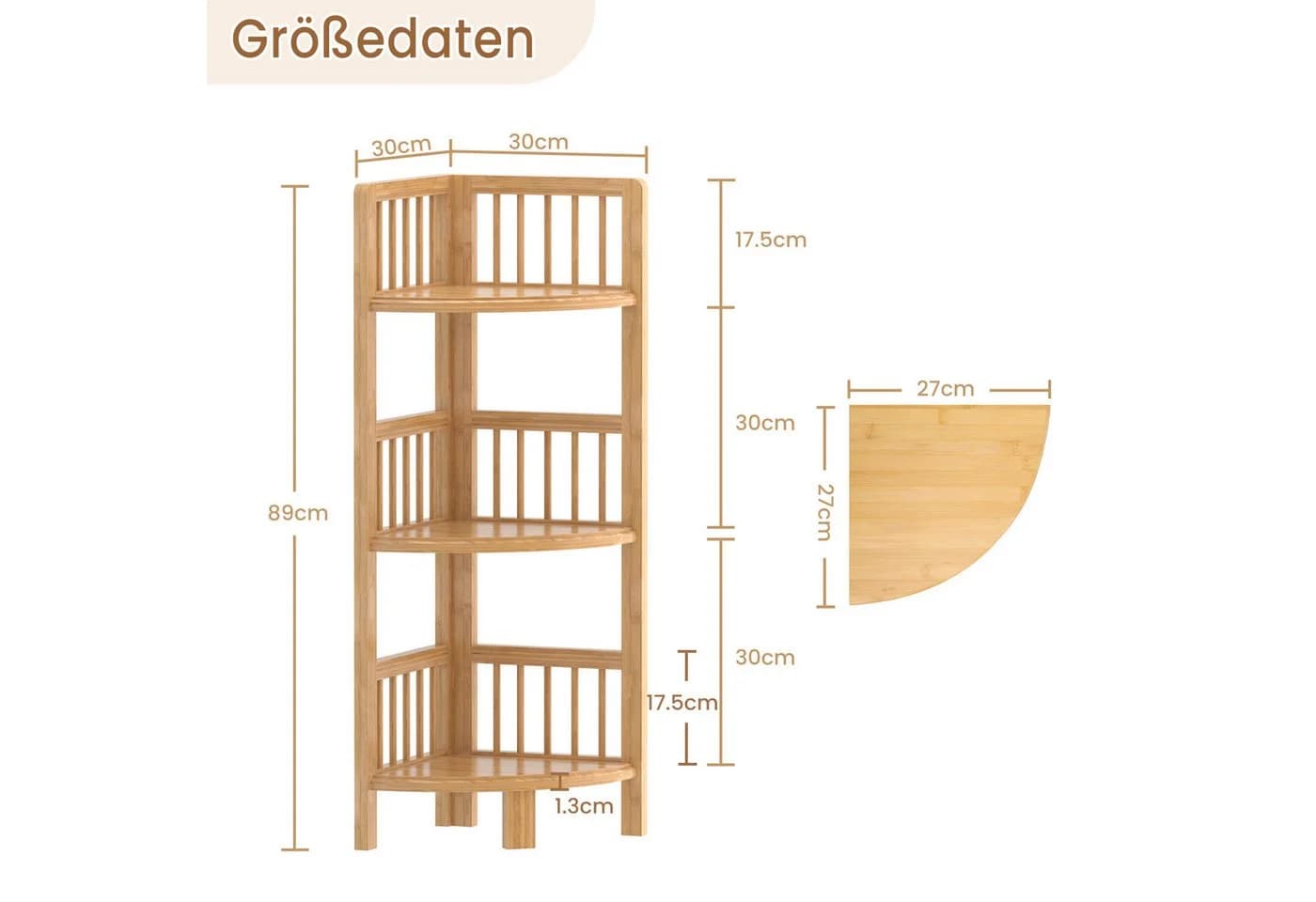 Dripex Eckregal aus Bambus für Küche und Badezimmer - Bild 3