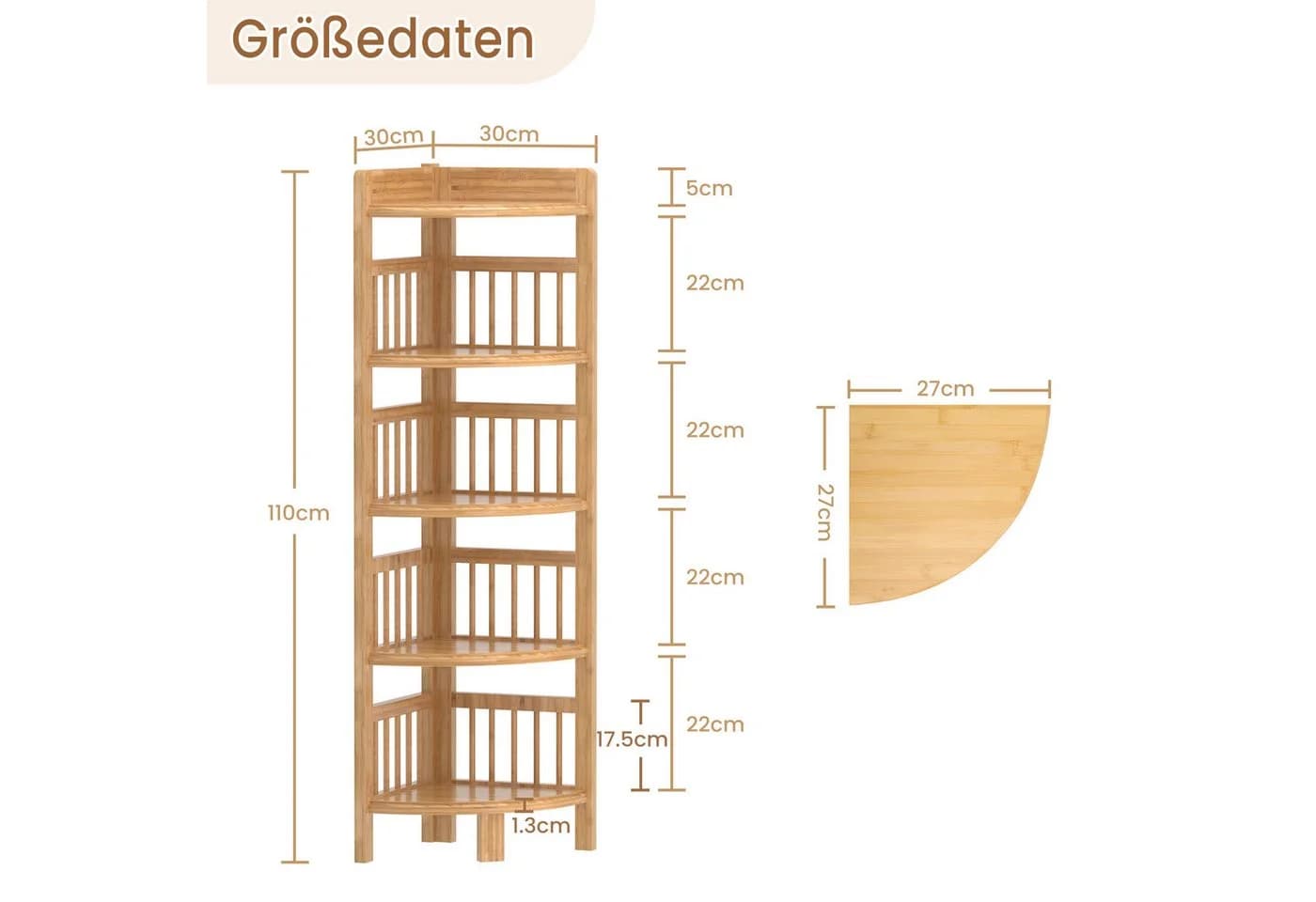 Dripex Eckregal aus Bambus für Küche und Badezimmer - Bild 3