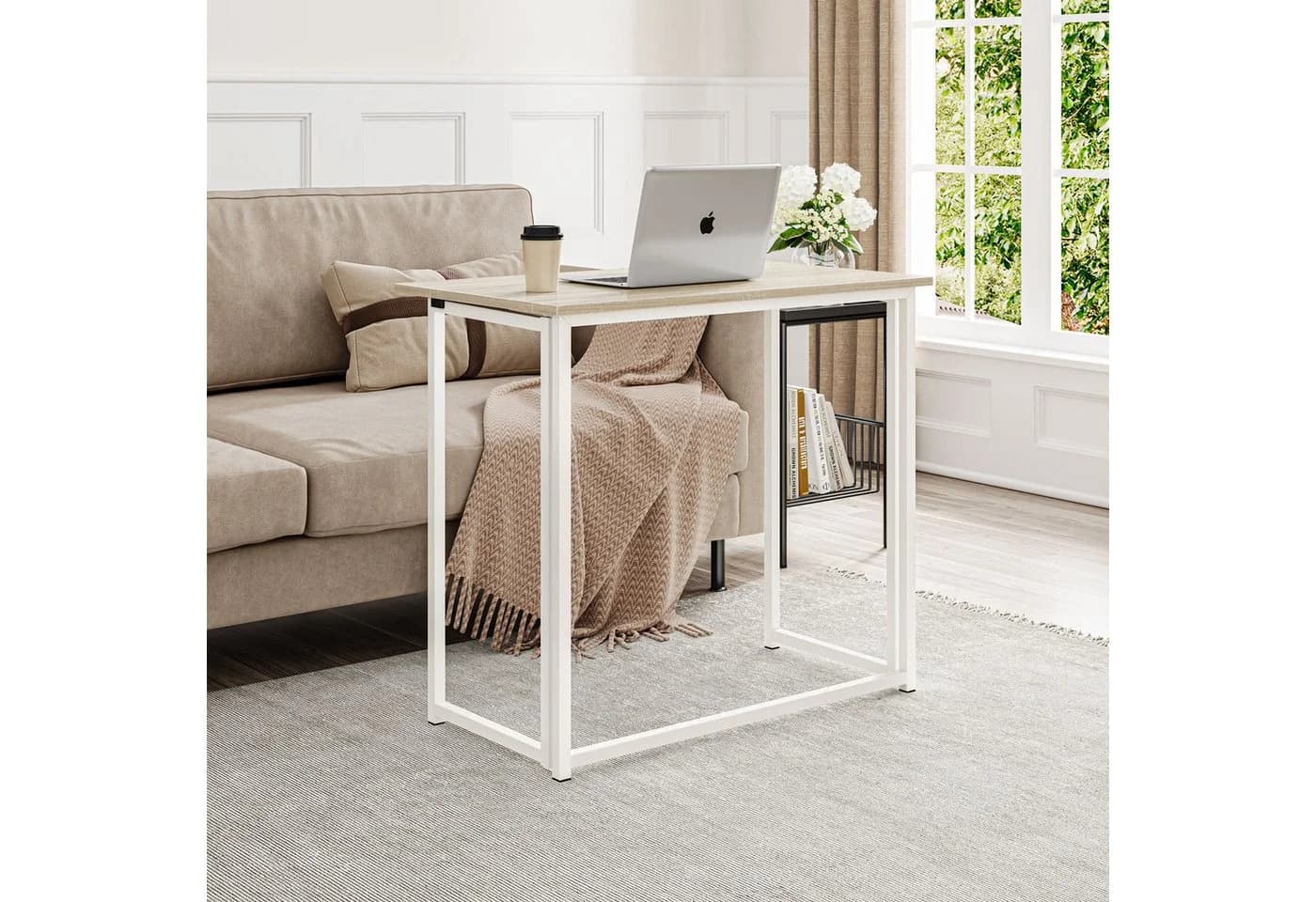 NAIMP Schreibtisch faltbar Eiche-Farbe Klapptisch Arbeitstisch Bürotisch - Bild 4