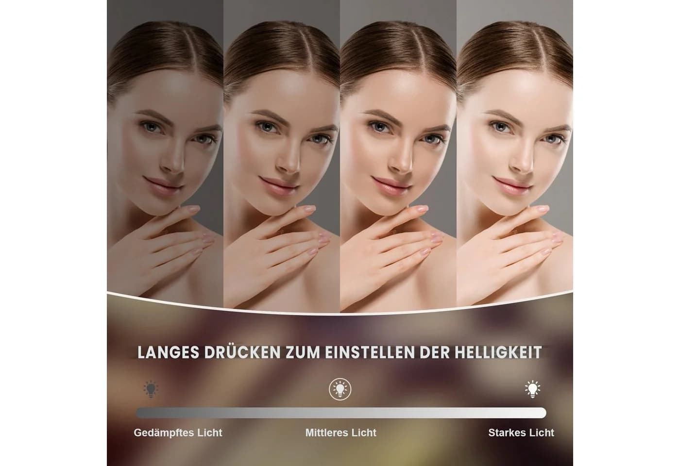 Dripex Schminkspiegel Hollywood Make-up Spiegel 3 Farblichtmodi USB Anschluss - Bild 4