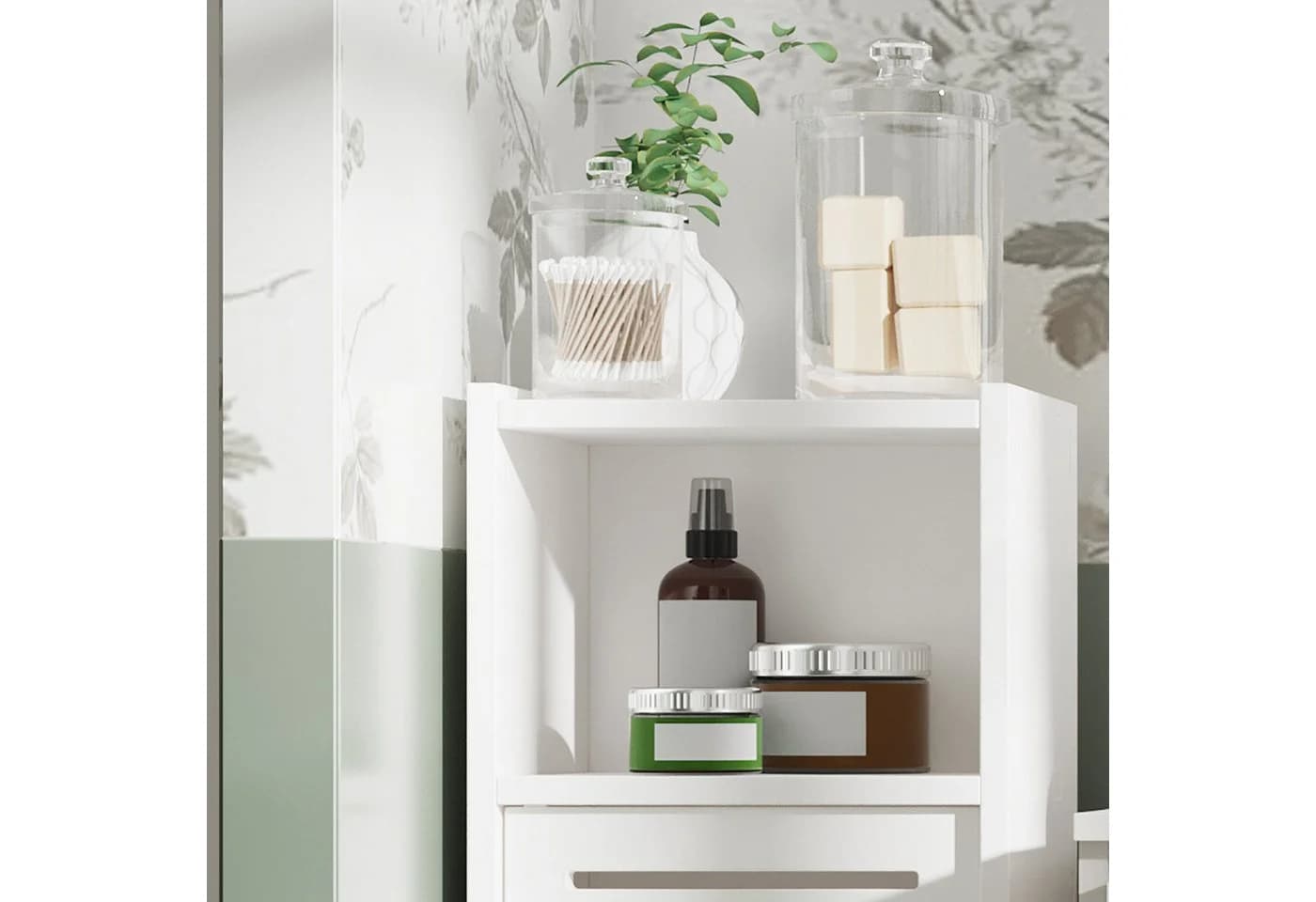 Dripex Midischrank Badezimmerschrank Badschrank schmal Toilettenschrank weiß - Bild 3