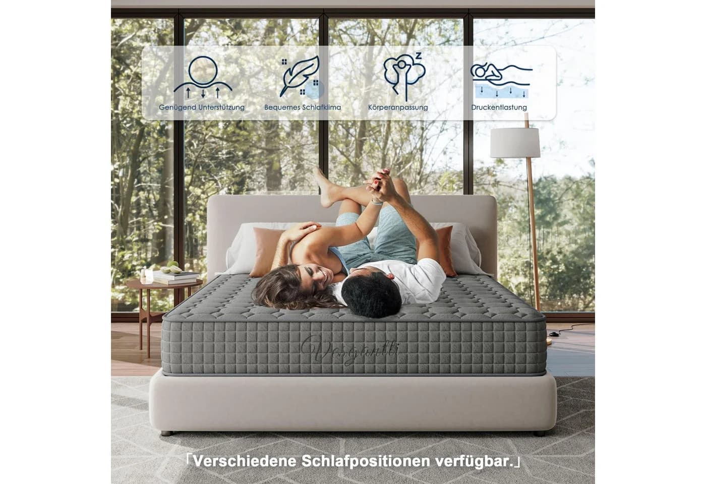 Vesgantti Taschenfederkernmatratze 7-Zonen Grau 24cm H3 Kaltschaum - Bild 4