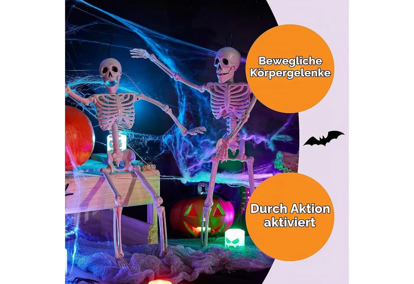 JOYIN Halloween Hängedeko Skelett 2er Set 40,6 cm - Bild 3